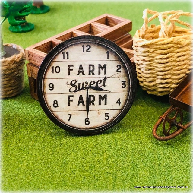 Dollhouse mini farm sweet farm clock