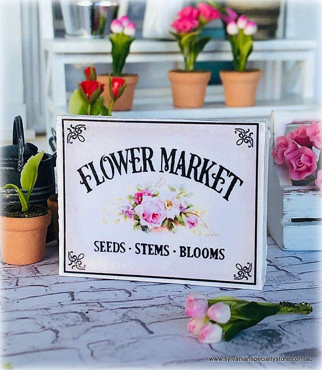 Sign - Flower Market - Miniature