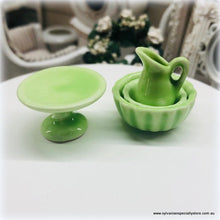 Dollhouse Green Crockery High Tea cake plate baking bowls kitchen
