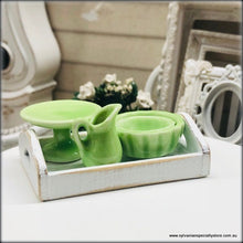 Dollhouse Green Crockery High Tea cake plate baking bowls kitchen