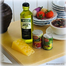 Dollhouse Italian cooking olive oil cheese cans