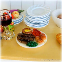 Dollhouse miniature roast dinner meat potatoes