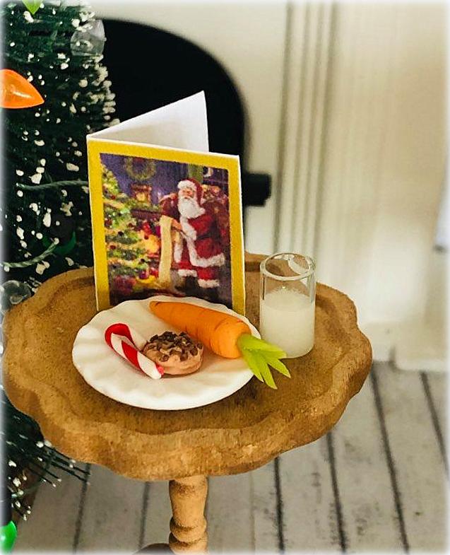 Dollhouse miniature Cookie plate for Santa Christmas Eve