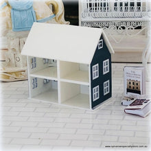 Dollhouse Colonial Blue white miniature