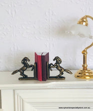 Dollhouse miniature antique style horse bookends farmhouse