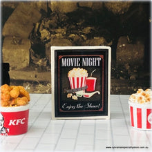 Dollhouse miniature Movie Night show sign
