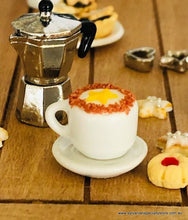 Dollhouse miniature barista coffee cup cafe