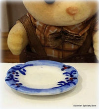 Oval Dinner Plate Blue Pattern x 1 - Miniature