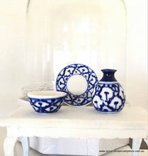 Dollhouse miniature blue crockery pattern ceramic