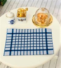Dollshouse blue tea towel miniature
