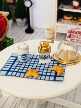 Dollshouse blue tea towel miniature