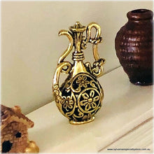 Dollhouse miniature gold metal vase jug