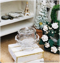 Dollhouse miniature glass cloche cake stand