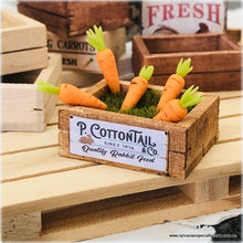 Dollhouse miniature crate P Cottontail easter carrots and grass