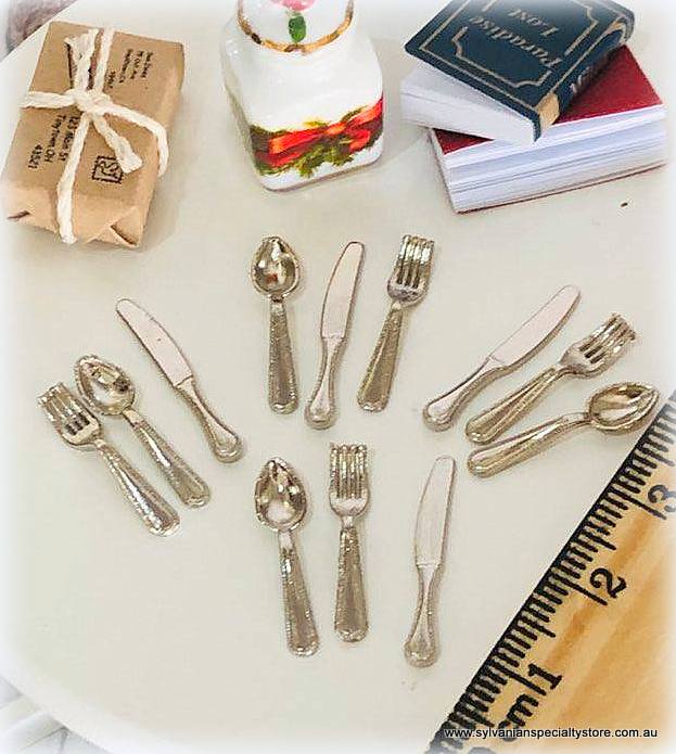 Dollhouse miniature cutlery knives forks spoons