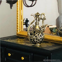Dollhouse miniature gold metal vase jug