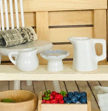 White crockery set of 3 - Country style - Miniature