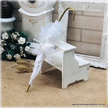Dollhouse miniature white lace parasol