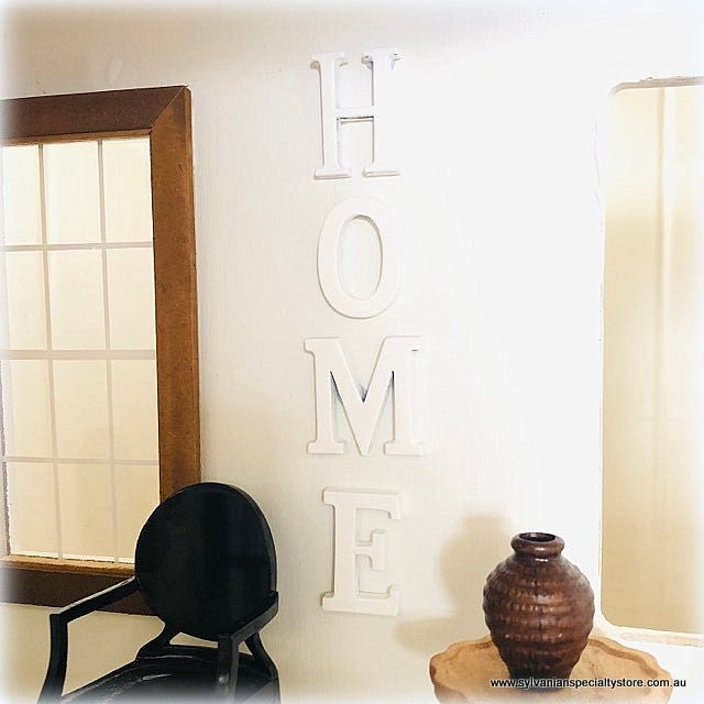 Dollhouse miniature decor Home letters wooden
