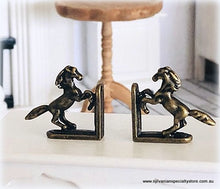 Dollhouse miniature antique style horse bookends farmhouse