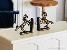 Dollhouse miniature antique style horse bookends farmhouse