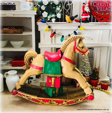Dollhouse miniature vintage style rocking horse Christams
