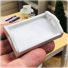Dollhouse miniature white wood tray