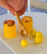 Dollhouse miniature 1:12 lemon curd lemons wooden spoon