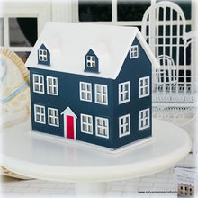 Dollhouse Colonial Blue white miniature