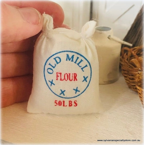 Dollhouse sack of flour farmhouse old mill bakery