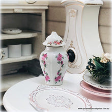Dollhouse ginger jar miniature pink floral