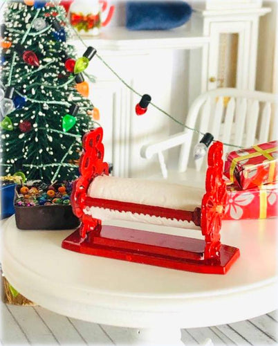 Dollhouse miniature paper dispenser red shop christmas