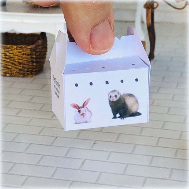 Dollhouse pet shop pet carrier box
