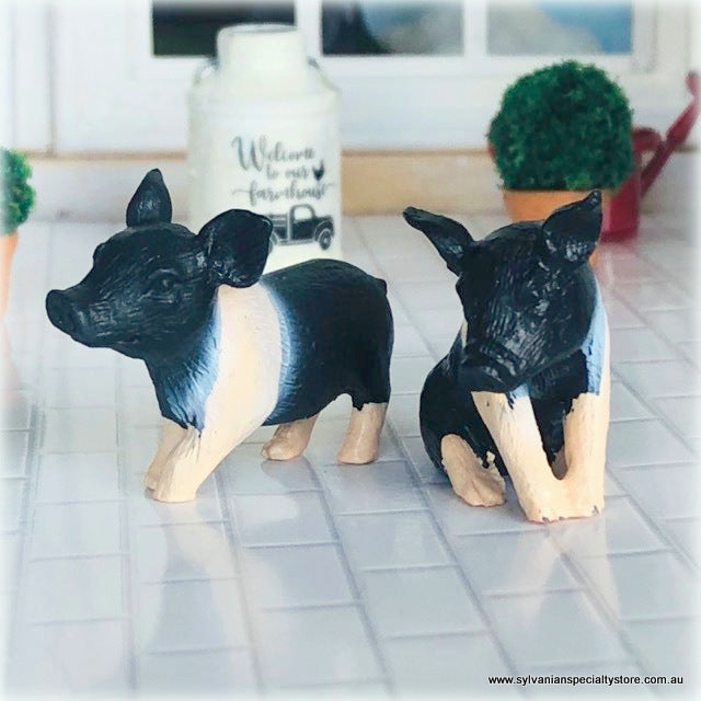Dollhouse miniature piglets