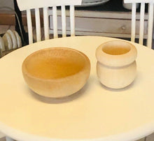 Wooden bowl and Wooden pot - Miniature