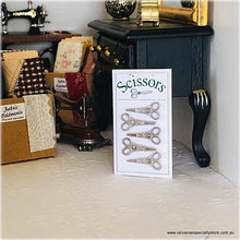 Dollhouse miniature scissors display card
