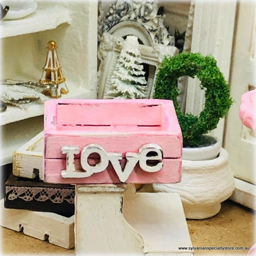 Shabby Chic Pink Crate - Miniature