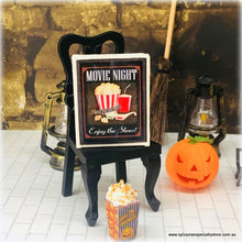 Dollhouse miniature Movie Night show sign