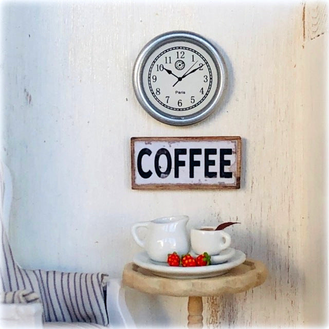 Dollhouse modern clock coffee afternoon tea