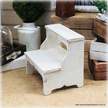 Dollhouse miniature rustic step stool farmhouse furniture
