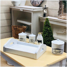 White Wooden Long Tray - Miniature
