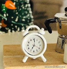 Miniature dollhouse white alarm clock