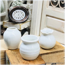 White Vases Modern - Set of 3 - Miniature