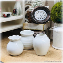 White Vases Modern - Set of 3 - Miniature