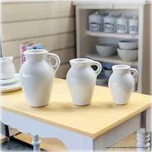 Dollhouse White pitchers vases set