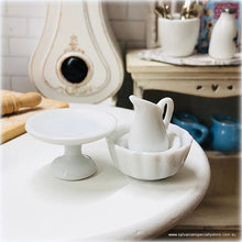 Cake Plate, Jug and Baking Bowls - Set of 4 - White