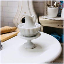Dollhouse miniature white crockery cake plate kitchen bowls