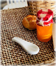 White ceramic small ladle spoon - Miniature