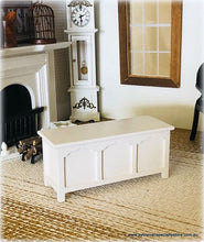 Dollhouse miniature white toy box chest blanket storage