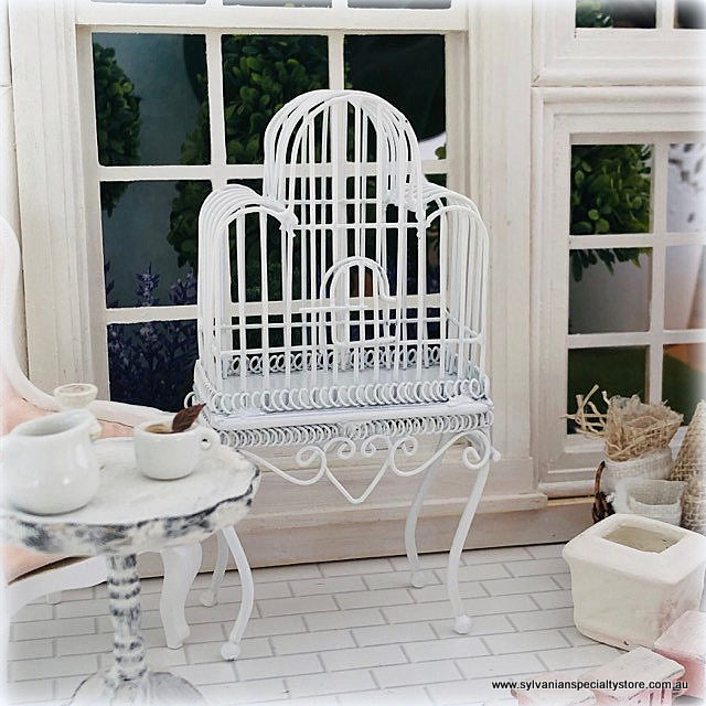 White Bird Cage - Miniature